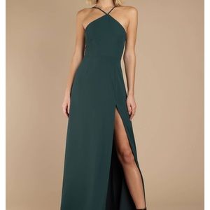 TOBI: RISE ABOVE EMERALD LACE UP MAXI DRESS